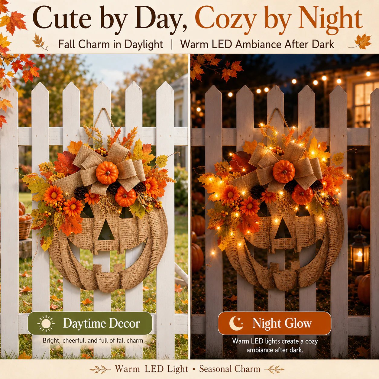 Light Up Your Front Door with Cozy Halloween Charm 🎃✨