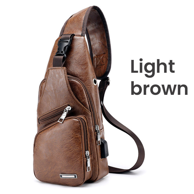 📢📢49% OFF !! ⏰Exquisite Gift - Men's Multifunctional High Quality Leather Chest Bag