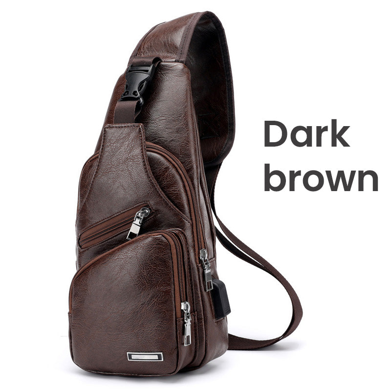 📢📢49% OFF !! ⏰Exquisite Gift - Men's Multifunctional High Quality Leather Chest Bag